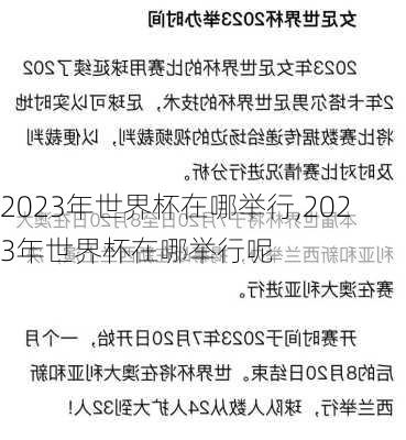 2023年世界杯在哪举行,2023年世界杯在哪举行呢