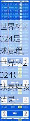 世界杯2024足球赛程,世界杯2024足球赛程及结果