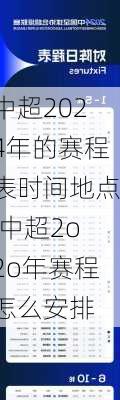 中超2024年的赛程表时间地点,中超2o2o年赛程怎么安排