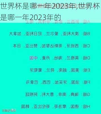 世界杯是哪一年2023年,世界杯是哪一年2023年的