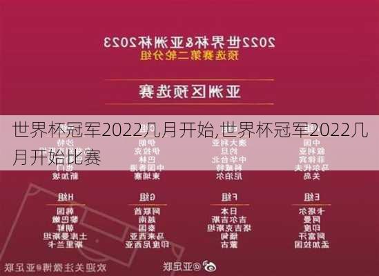 世界杯冠军2022几月开始,世界杯冠军2022几月开始比赛