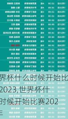 世界杯什么时候开始比赛2023,世界杯什么时候开始比赛2023年