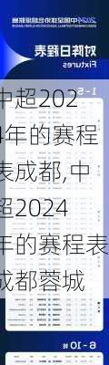 中超2024年的赛程表成都,中超2024年的赛程表成都蓉城