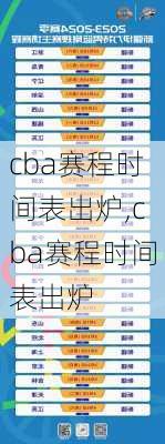 cba赛程时间表出炉,cba赛程时间表出炉