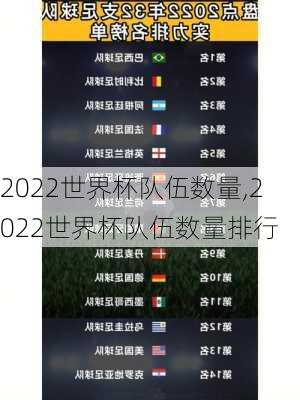 2022世界杯队伍数量,2022世界杯队伍数量排行