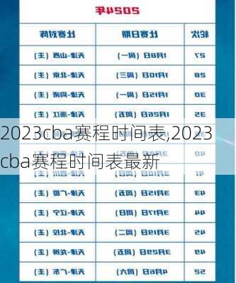 2023cba赛程时间表,2023cba赛程时间表最新