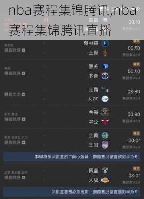 nba赛程集锦腾讯,nba赛程集锦腾讯直播