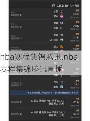 nba赛程集锦腾讯,nba赛程集锦腾讯直播