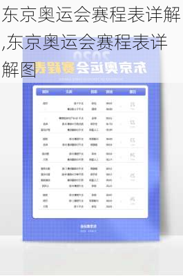东京奥运会赛程表详解,东京奥运会赛程表详解图