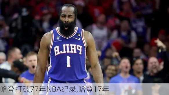 哈登打破77年NBA纪录,哈登17年