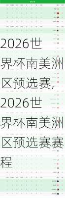 2026世界杯南美洲区预选赛,2026世界杯南美洲区预选赛赛程