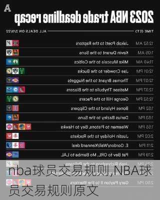 nba球员交易规则,NBA球员交易规则原文