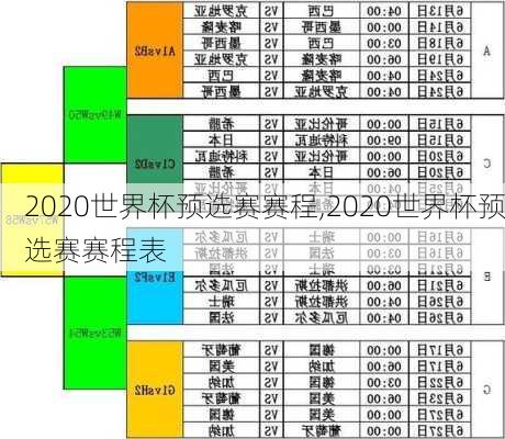 2020世界杯预选赛赛程,2020世界杯预选赛赛程表