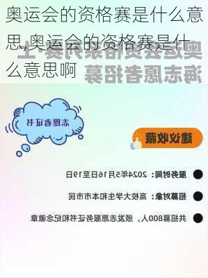 奥运会的资格赛是什么意思,奥运会的资格赛是什么意思啊