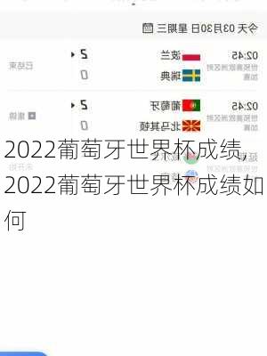 2022葡萄牙世界杯成绩,2022葡萄牙世界杯成绩如何