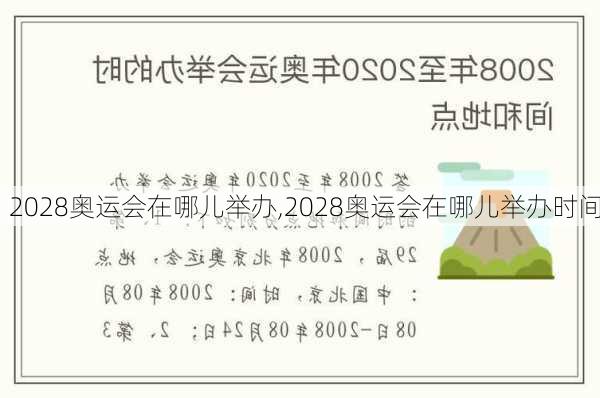 2028奥运会在哪儿举办,2028奥运会在哪儿举办时间