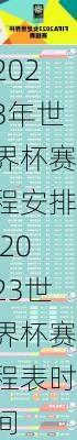 2023年世界杯赛程安排,2023世界杯赛程表时间