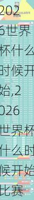 2026世界杯什么时候开始,2026世界杯什么时候开始比赛