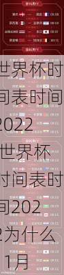 世界杯时间表时间2022,世界杯时间表时间2022为什么11月