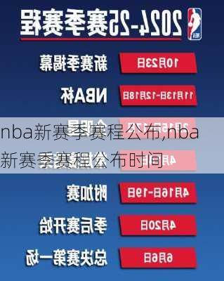 nba新赛季赛程公布,nba新赛季赛程公布时间