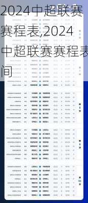 2024中超联赛赛程表,2024中超联赛赛程表时间