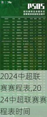 2024中超联赛赛程表,2024中超联赛赛程表时间