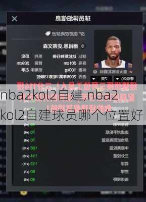 nba2kol2自建,nba2kol2自建球员哪个位置好