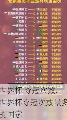 世界杯 夺冠次数,世界杯夺冠次数最多的国家