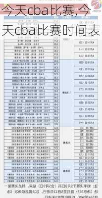 今天cba比赛,今天cba比赛时间表