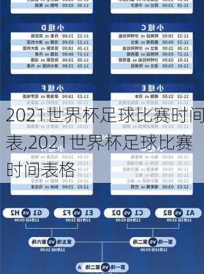 2021世界杯足球比赛时间表,2021世界杯足球比赛时间表格