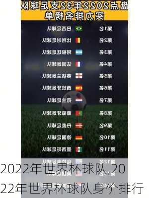 2022年世界杯球队,2022年世界杯球队身价排行