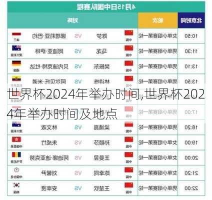 世界杯2024年举办时间,世界杯2024年举办时间及地点