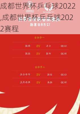 成都世界杯乒乓球2022,成都世界杯乒乓球2022赛程