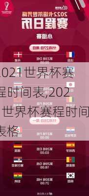 2021世界杯赛程时间表,2021世界杯赛程时间表格