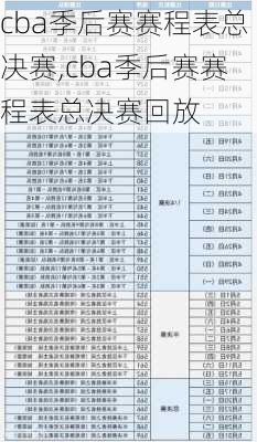 cba季后赛赛程表总决赛,cba季后赛赛程表总决赛回放