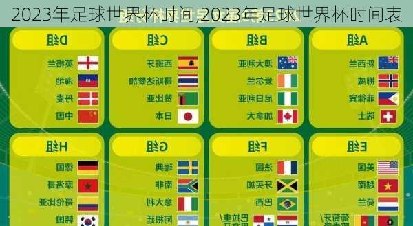 2023年足球世界杯时间,2023年足球世界杯时间表