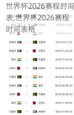 世界杯2026赛程时间表,世界杯2026赛程时间表格