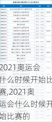 2021奥运会什么时候开始比赛,2021奥运会什么时候开始比赛的