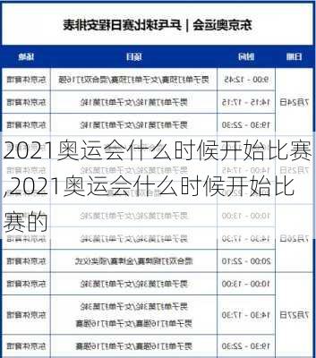 2021奥运会什么时候开始比赛,2021奥运会什么时候开始比赛的