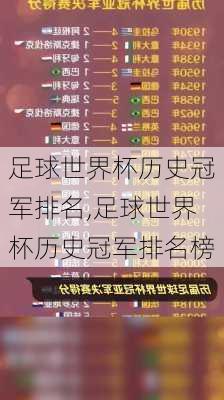 足球世界杯历史冠军排名,足球世界杯历史冠军排名榜