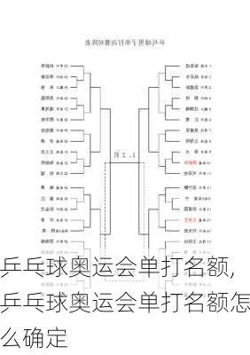 乒乓球奥运会单打名额,乒乓球奥运会单打名额怎么确定