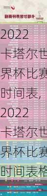 2022卡塔尔世界杯比赛时间表,2022卡塔尔世界杯比赛时间表格