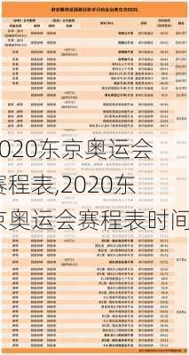 2020东京奥运会赛程表,2020东京奥运会赛程表时间