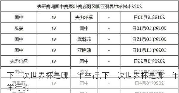 下一次世界杯是哪一年举行,下一次世界杯是哪一年举行的