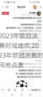 2023年欧冠决赛时间地点,2023年欧冠决赛时间地点表