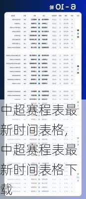 中超赛程表最新时间表格,中超赛程表最新时间表格下载