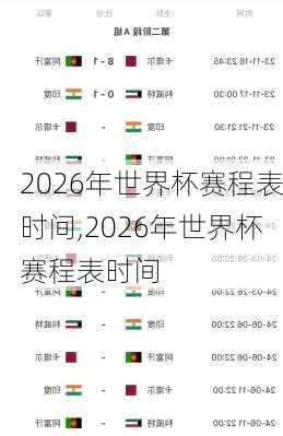 2026年世界杯赛程表时间,2026年世界杯赛程表时间