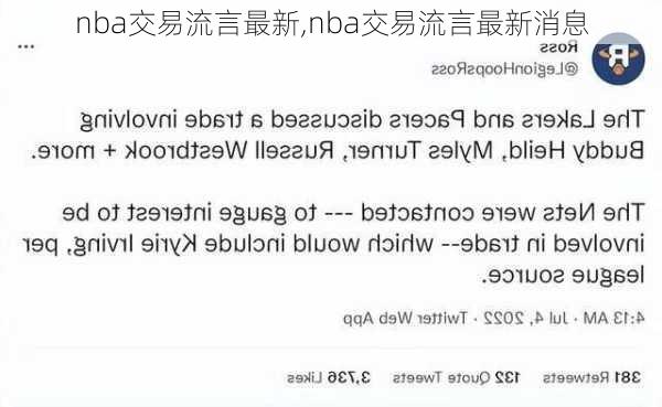 nba交易流言最新,nba交易流言最新消息