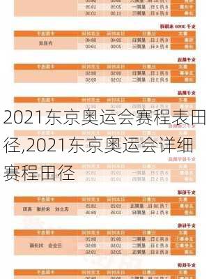 2021东京奥运会赛程表田径,2021东京奥运会详细赛程田径