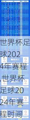 世界杯足球2024年赛程,世界杯足球2024年赛程时间